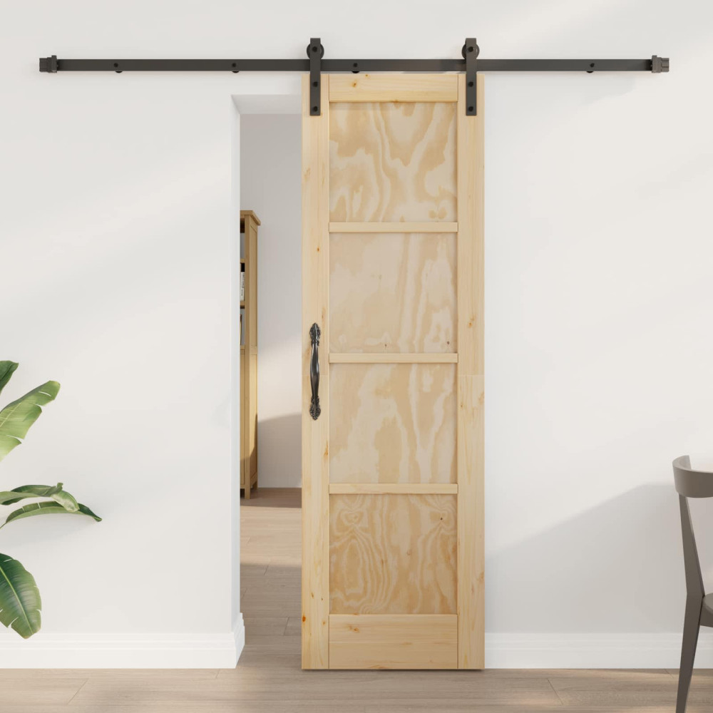 Produktbild för Skjutdörr Naturlig 61 x 198,5 cm Massiv furu