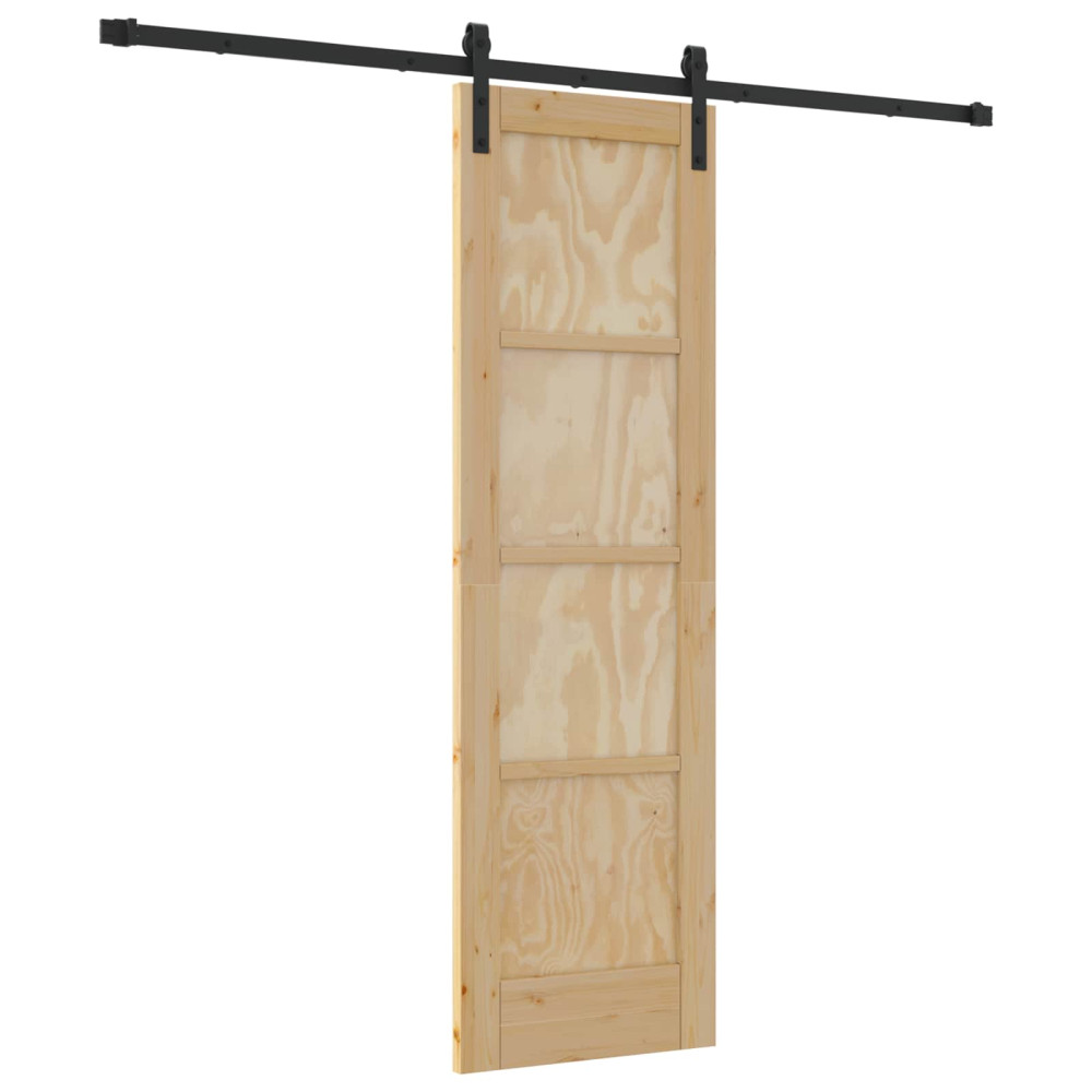 Produktbild för Skjutdörr Naturlig 61 x 198,5 cm Massiv furu