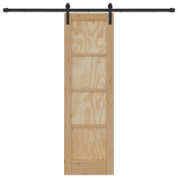 Produktbild för Skjutdörr Naturlig 61 x 198,5 cm Massiv furu
