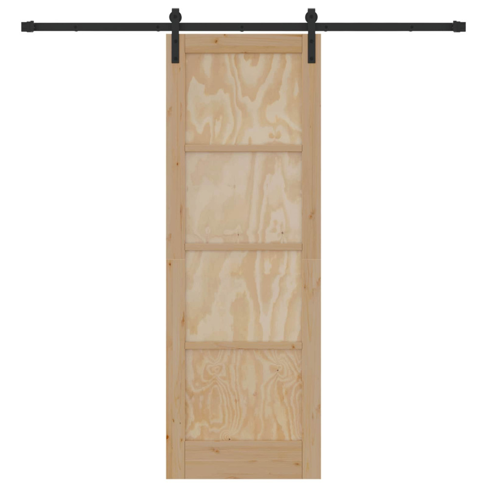 Produktbild för Skjutdörr Naturlig 73,5 x 211 cm Massiv furu