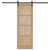 Produktbild för Skjutdörr Naturlig 73,5 x 211 cm Massiv furu