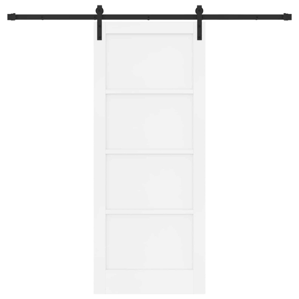 Produktbild för Skjutdörr Vit 83 x 202 cm Massiv furu
