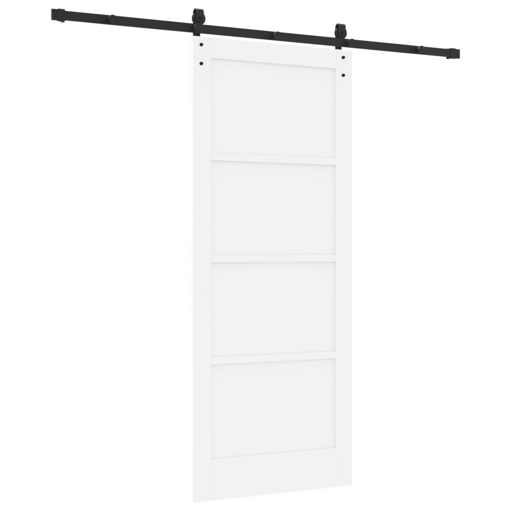 Produktbild för Skjutdörr Vit 83 x 202 cm Massiv furu
