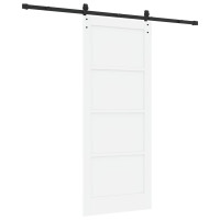 Produktbild för Skjutdörr Vit 83 x 202 cm Massiv furu