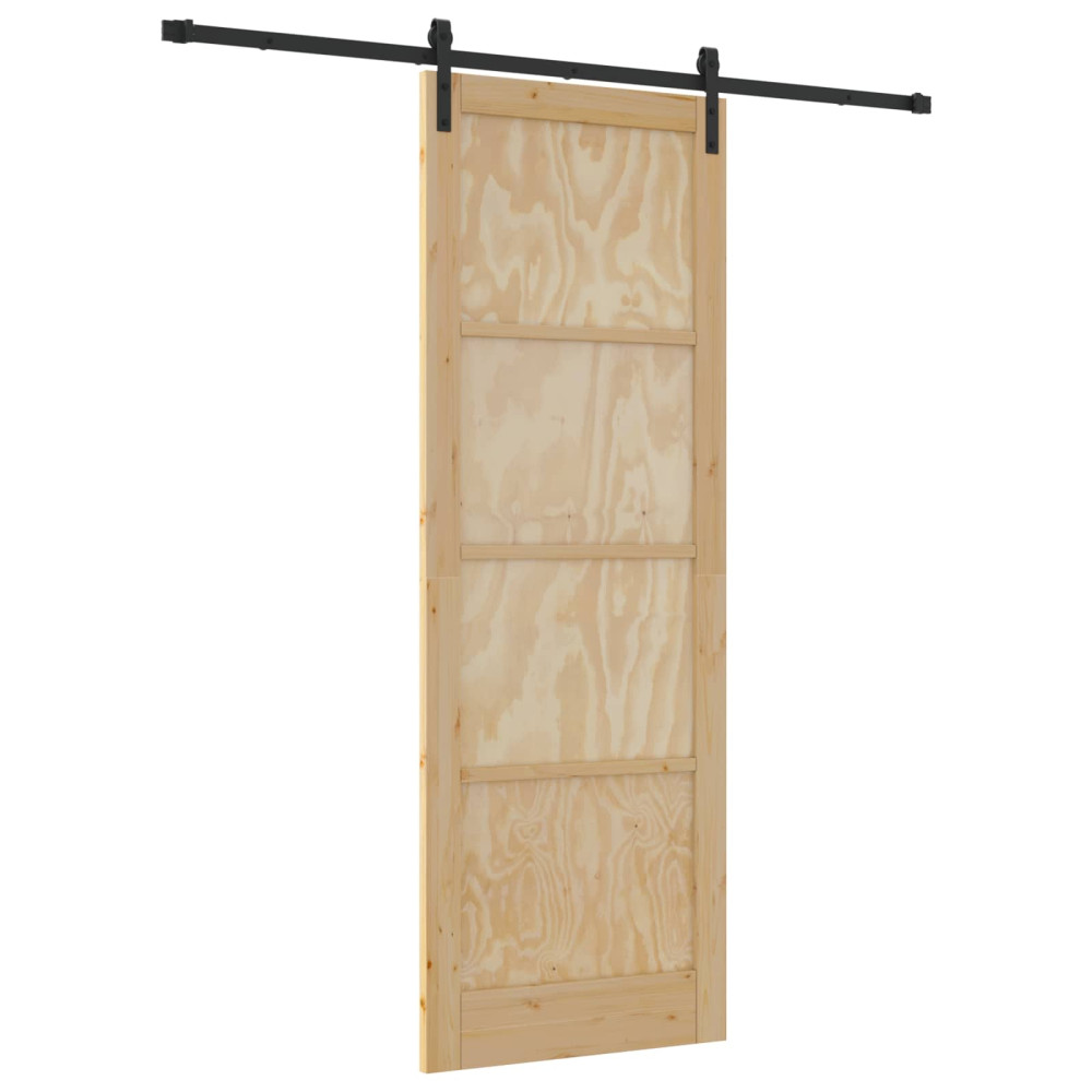 Produktbild för Skjutdörr Naturlig 83 x 232 cm Massiv furu