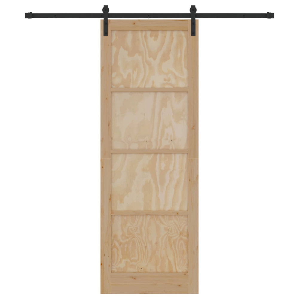 Produktbild för Skjutdörr Naturlig 83 x 232 cm Massiv furu