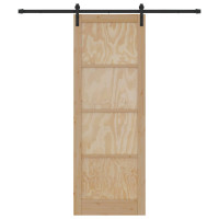 Produktbild för Skjutdörr Naturlig 83 x 232 cm Massiv furu