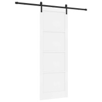 Produktbild för Skjutdörr Vit 83 x 232 cm Massiv furu