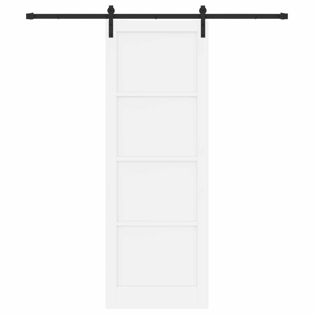 Produktbild för Skjutdörr Vit 83 x 232 cm Massiv furu
