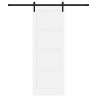 Produktbild för Skjutdörr Vit 83 x 232 cm Massiv furu