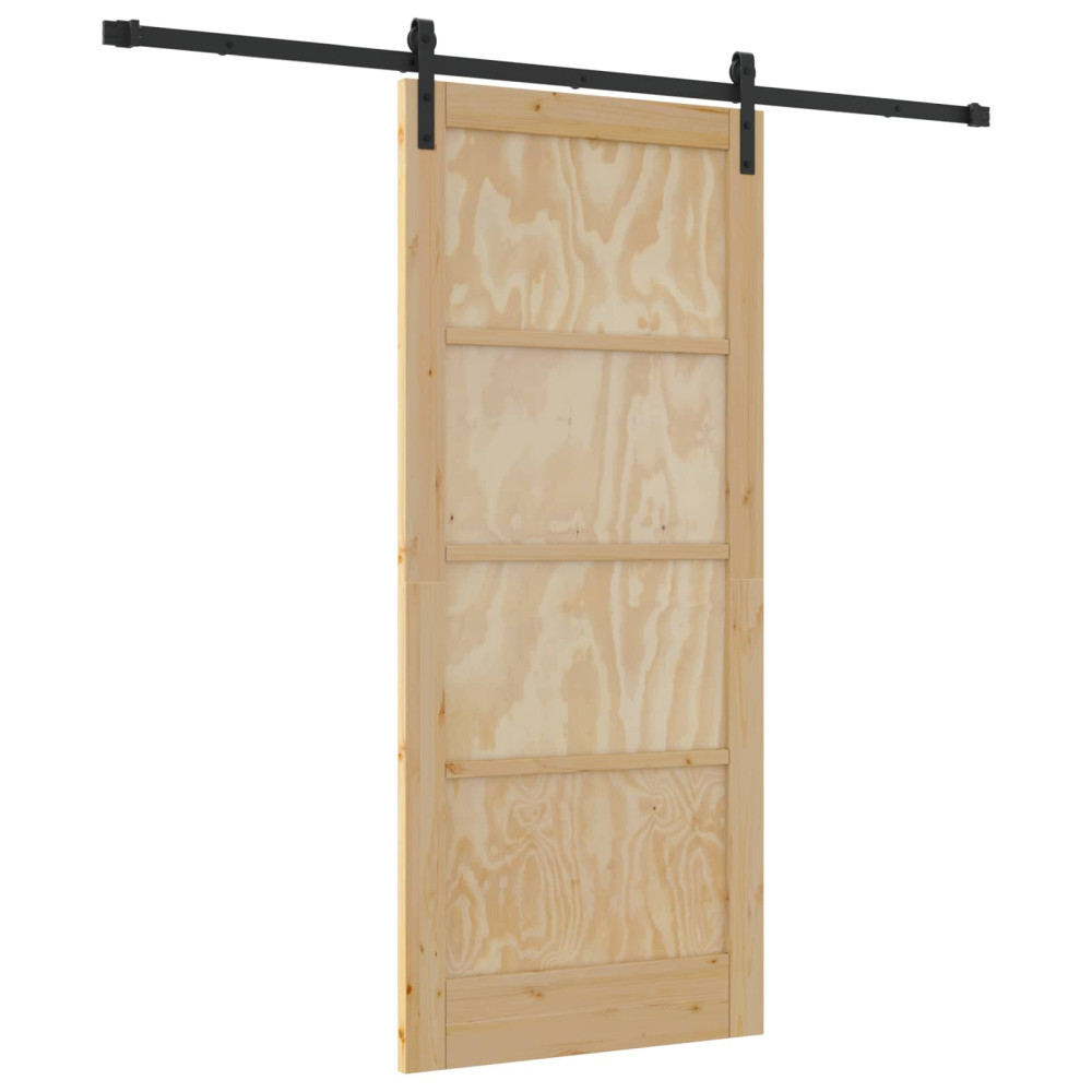 Produktbild för Skjutdörr Naturlig 86 x 198,5 cm Massiv furu
