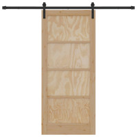 Produktbild för Skjutdörr Naturlig 86 x 198,5 cm Massiv furu