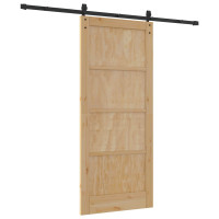Produktbild för Skjutdörr Naturlig 86 x 198,5 cm Massiv furu