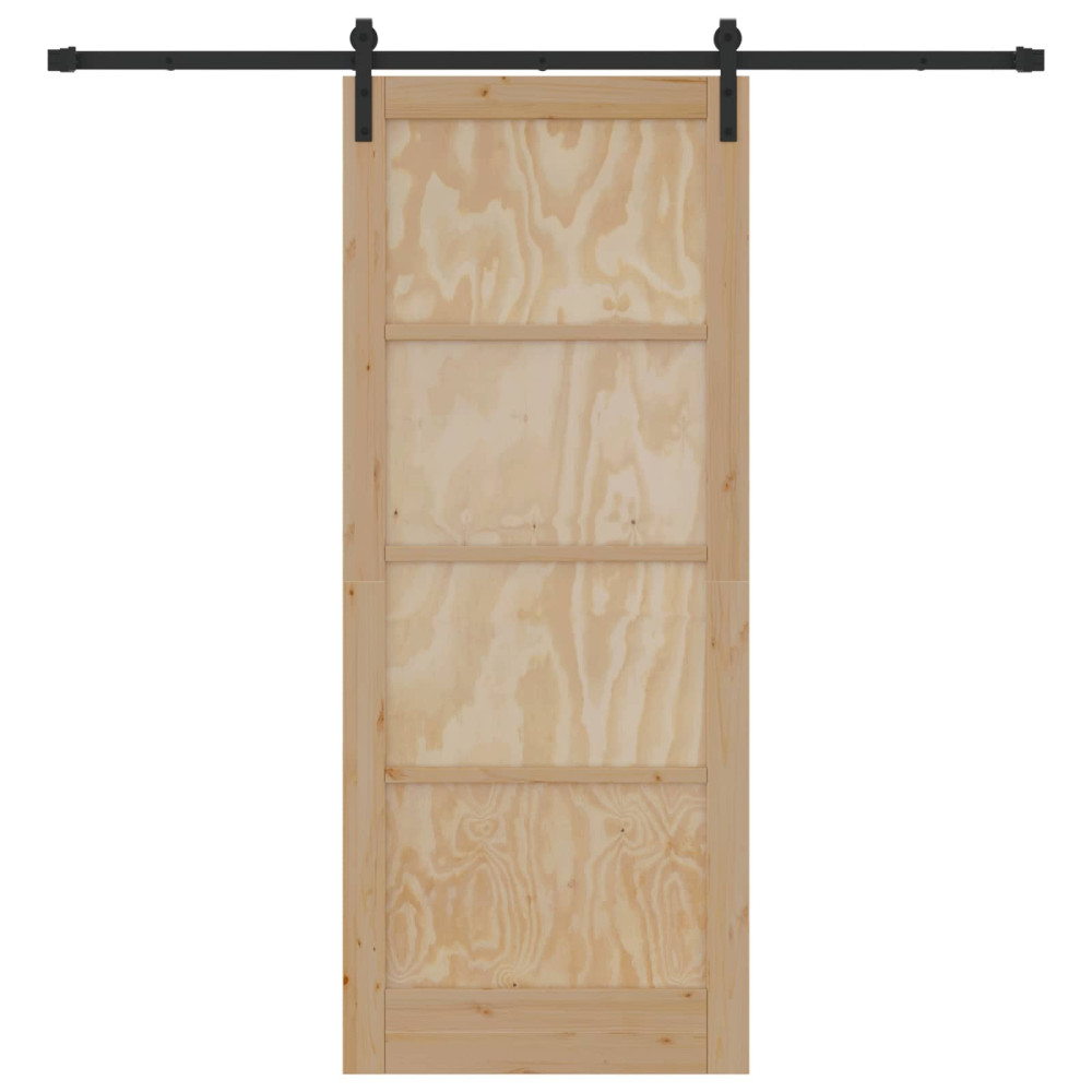 Produktbild för Skjutdörr Naturlig 86 x 211 cm Massiv furu