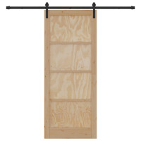Produktbild för Skjutdörr Naturlig 86 x 211 cm Massiv furu