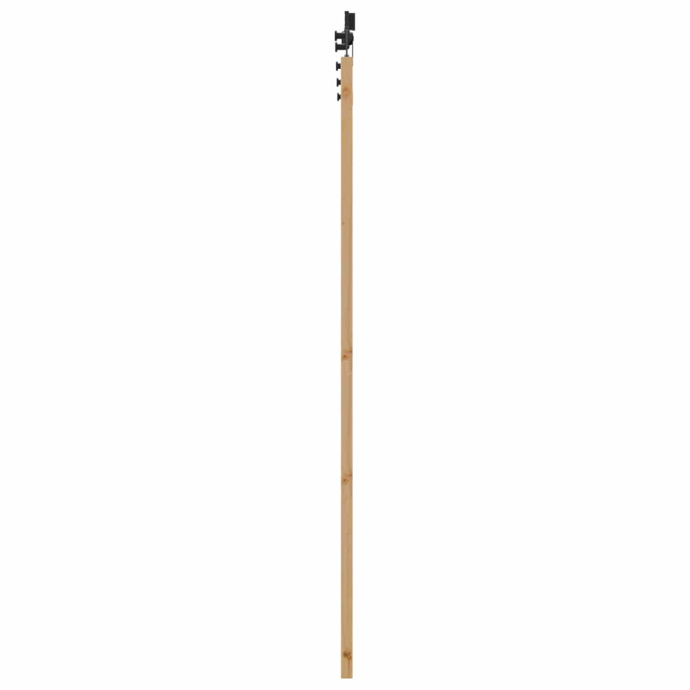 Produktbild för Skjutdörr Naturlig och svart 86 x 198,5 cm Massiv furu