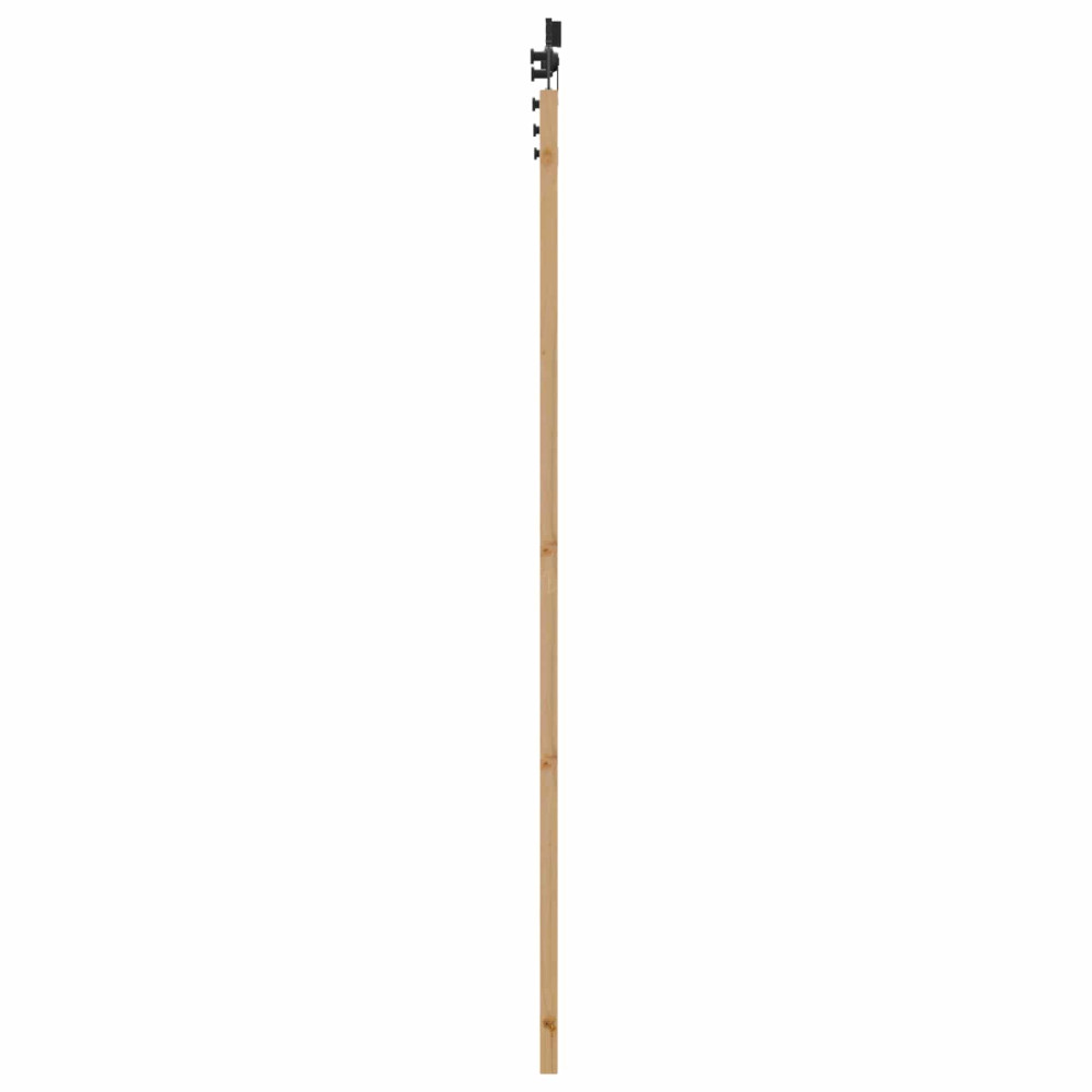 Produktbild för Skjutdörr Naturlig och svart 86 x 211 cm Massiv furu