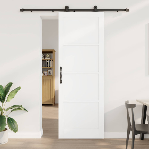vidaXL Skjutdörr Vit och svart 83 x 232 cm Massiv furu