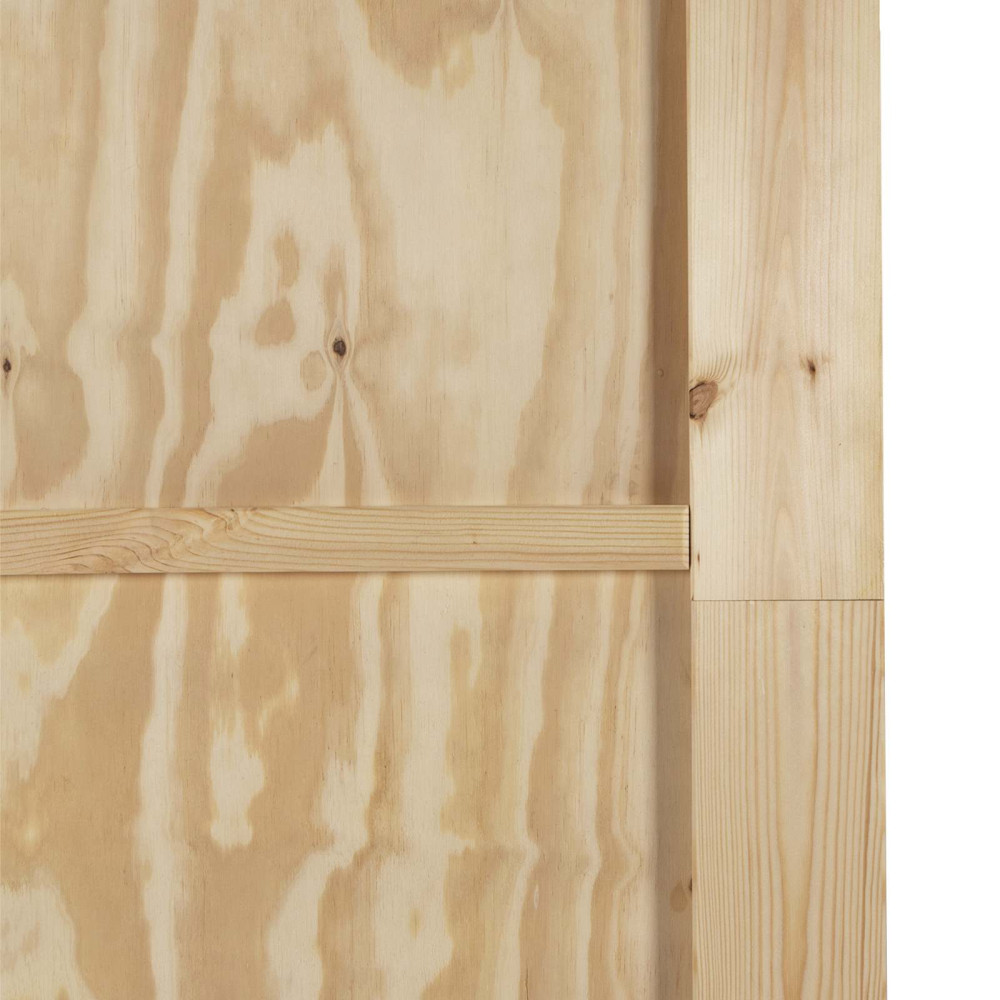 Produktbild för Skjutdörr Naturlig och svart 86 x 198,5 cm Massiv furu
