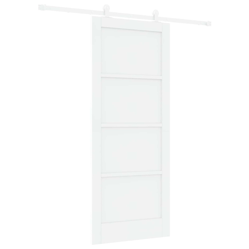 Produktbild för Skjutdörr Vit 83 x 202 cm Massiv furu