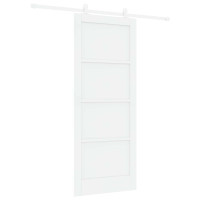 Produktbild för Skjutdörr Vit 83 x 202 cm Massiv furu