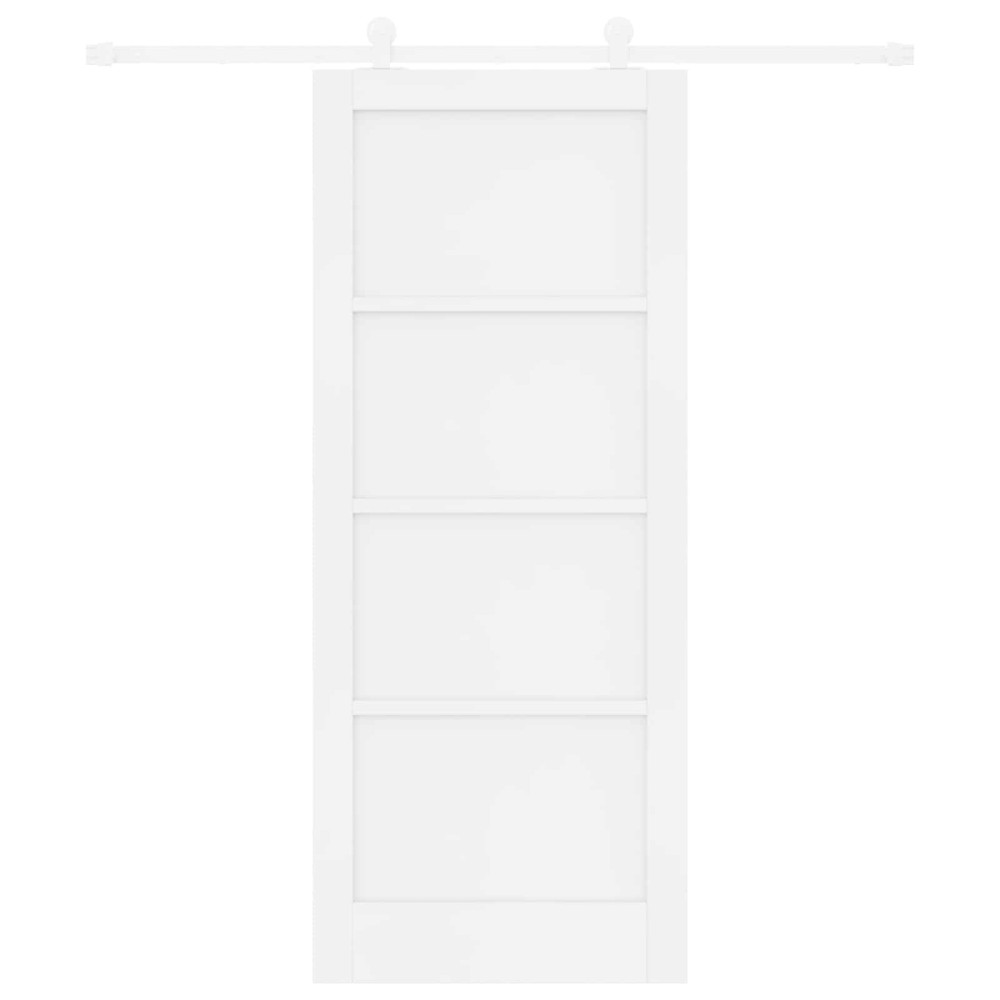 Produktbild för Skjutdörr Vit 83 x 202 cm Massiv furu