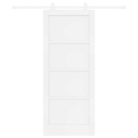 Produktbild för Skjutdörr Vit 83 x 202 cm Massiv furu