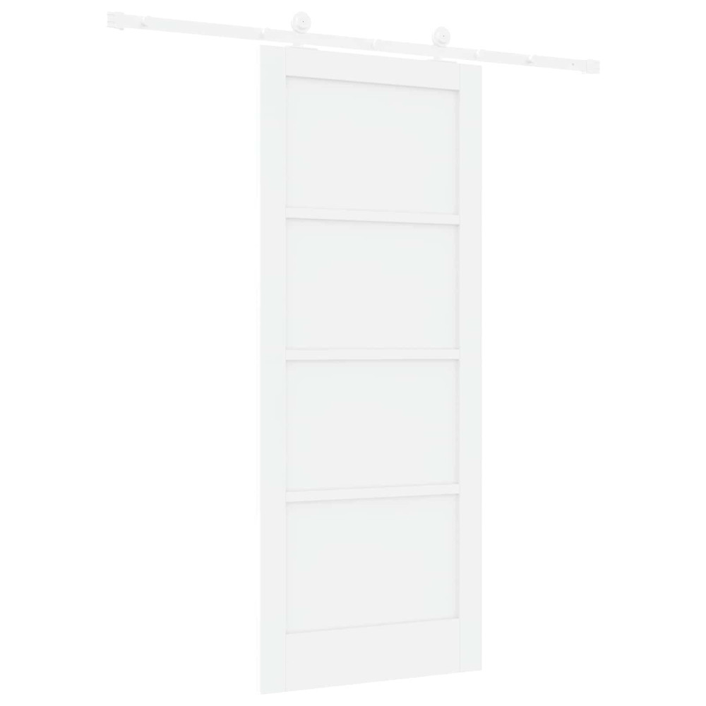 Produktbild för Skjutdörr Vit 83 x 202 cm Massiv furu