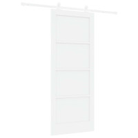 Produktbild för Skjutdörr Vit 83 x 202 cm Massiv furu