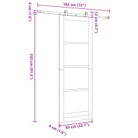 Produktbild för Skjutdörr Vit 83 x 232 cm Massiv furu