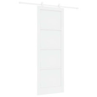 Produktbild för Skjutdörr Vit 83 x 232 cm Massiv furu