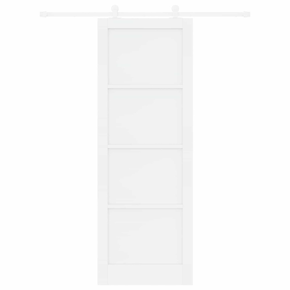 Produktbild för Skjutdörr Vit 83 x 232 cm Massiv furu