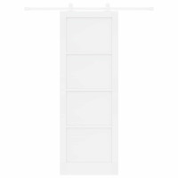 Produktbild för Skjutdörr Vit 83 x 232 cm Massiv furu