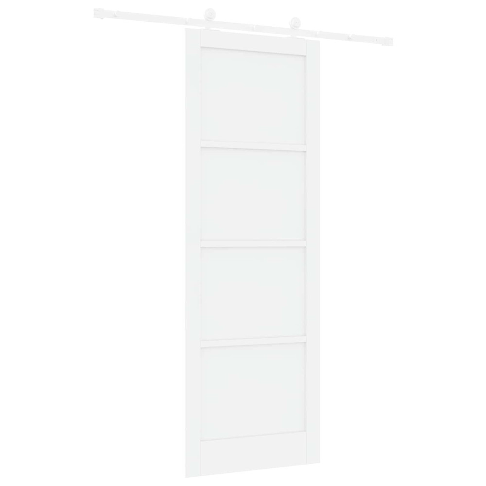 Produktbild för Skjutdörr Vit 83 x 232 cm Massiv furu