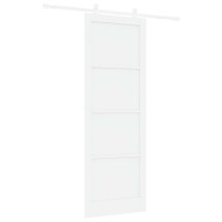 Produktbild för Skjutdörr Vit 83 x 232 cm Massiv furu