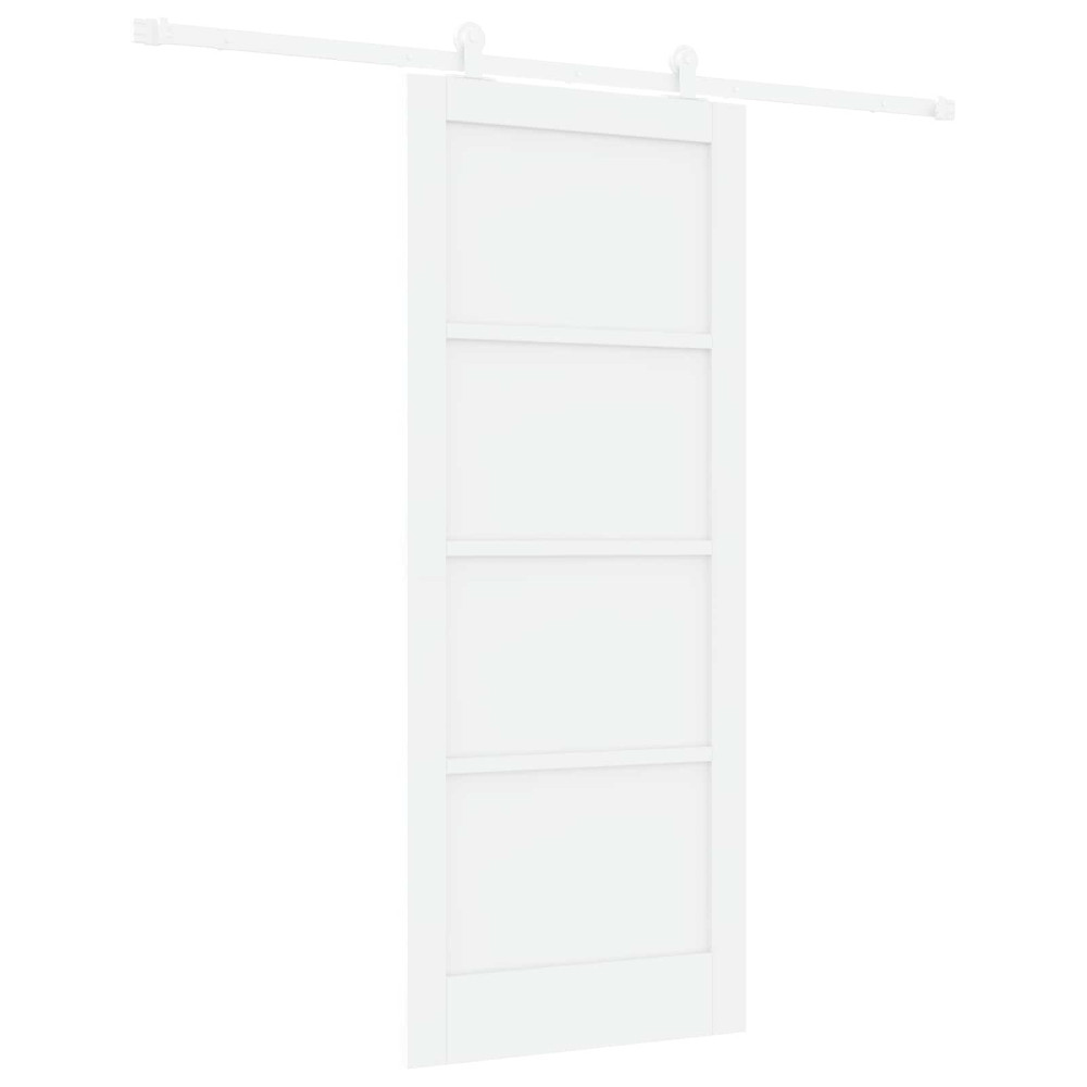 Produktbild för Skjutdörr Vit 83 x 202 cm Massiv furu