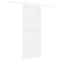 Produktbild för Skjutdörr Vit 83 x 202 cm Massiv furu