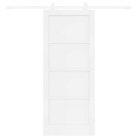 Produktbild för Skjutdörr Vit 83 x 202 cm Massiv furu
