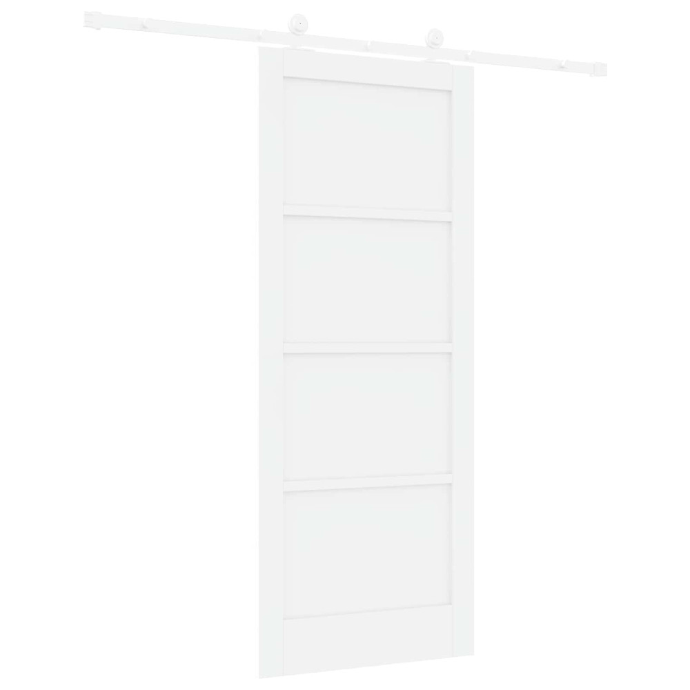 Produktbild för Skjutdörr Vit 83 x 202 cm Massiv furu