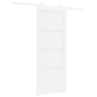 Produktbild för Skjutdörr Vit 83 x 202 cm Massiv furu