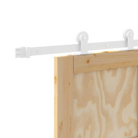 Produktbild för Skjutdörr Naturlig och vit 83 x 232 cm Massiv furu