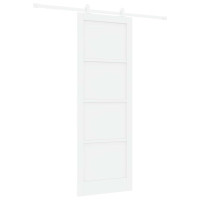 Produktbild för Skjutdörr Vit 83 x 232 cm Massiv furu