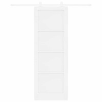 Produktbild för Skjutdörr Vit 83 x 232 cm Massiv furu