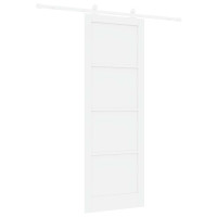 Produktbild för Skjutdörr Vit 83 x 232 cm Massiv furu