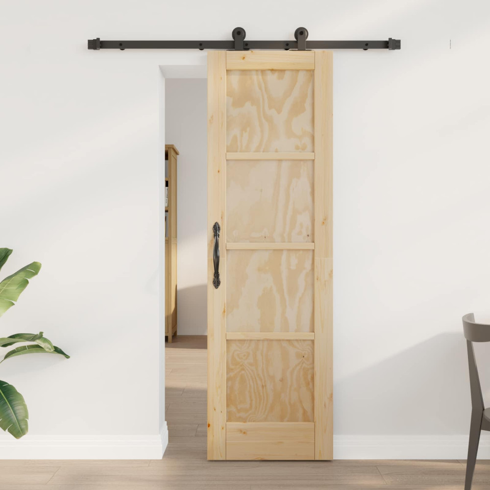 Produktbild för Skjutdörr ORKDAL Naturlig 61 x 198,5 cm Massiv furu
