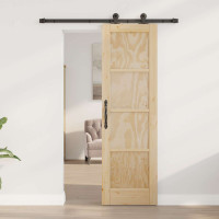 Produktbild för Skjutdörr ORKDAL Naturlig 61 x 198,5 cm Massiv furu