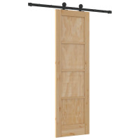 Produktbild för Skjutdörr ORKDAL Naturlig 61 x 198,5 cm Massiv furu