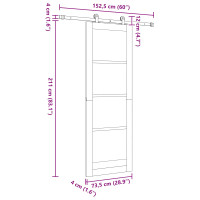 Produktbild för Skjutdörr ORKDAL Naturlig 73,5 x 211 cm Massiv furu
