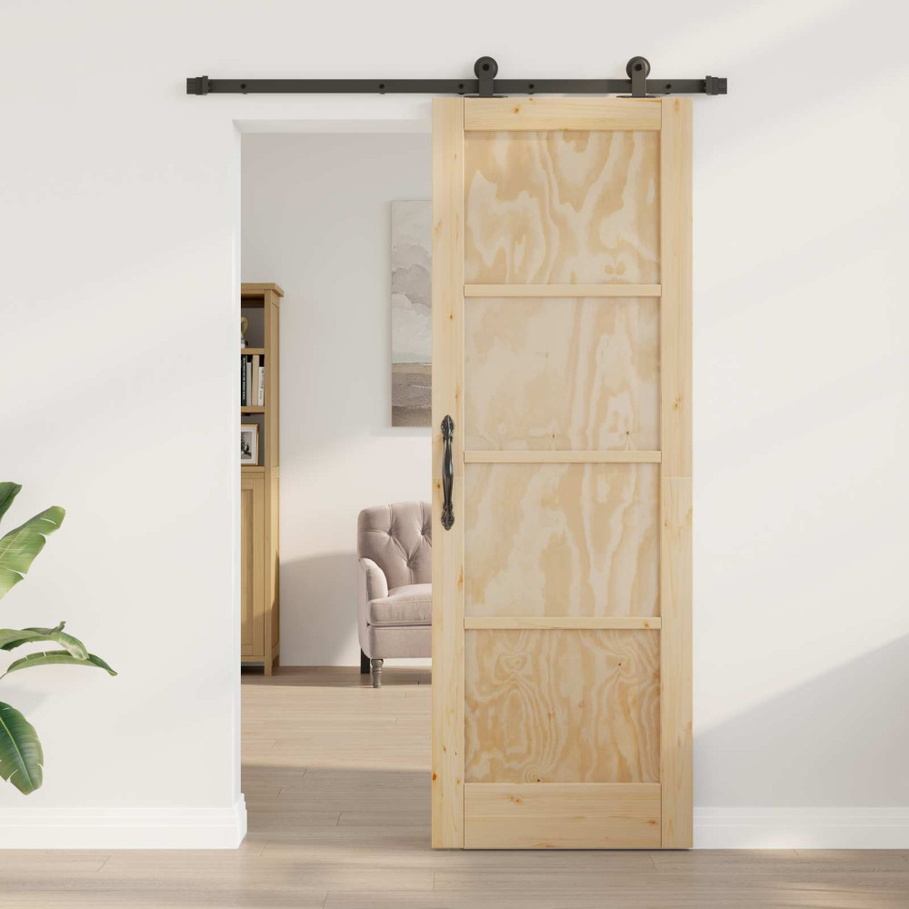 Produktbild för Skjutdörr ORKDAL Naturlig 73,5 x 211 cm Massiv furu