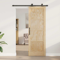 Produktbild för Skjutdörr ORKDAL Naturlig 73,5 x 211 cm Massiv furu